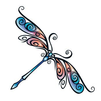 Tribal Dragonfly Design Water Transfer Temporary Tattoo(fake Tattoo) Stickers NO.13651