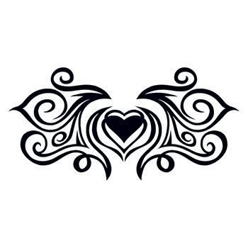 Tribal Heartstrings Lower Back Design Water Transfer Temporary Tattoo(fake Tattoo) Stickers NO.12487