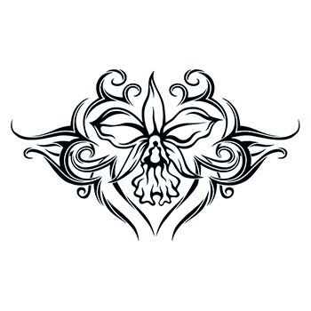 Tribal Orchid Lower Back Design Water Transfer Temporary Tattoo(fake Tattoo) Stickers NO.12161