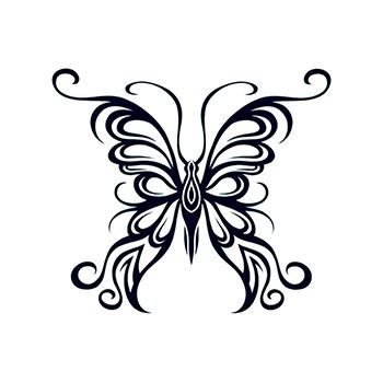 Tribal Outline Butterfly Design Water Transfer Temporary Tattoo(fake Tattoo) Stickers NO.12164