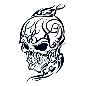 Tribal Skull Design Water Transfer Temporary Tattoo(fake Tattoo) Stickers NO.12119