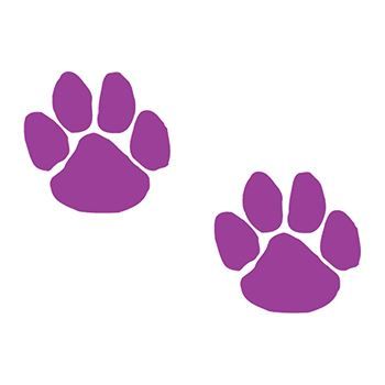 Two Purple Paws Design Water Transfer Temporary Tattoo(fake Tattoo) Stickers NO.14846