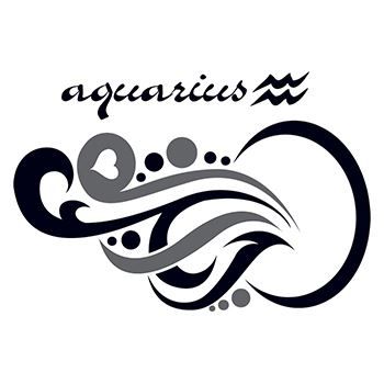 Zodiac: Aquarius Design Design Water Transfer Temporary Tattoo(fake Tattoo) Stickers NO.12223