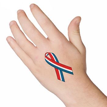 American Flag Cause Ribbon Design Water Transfer Temporary Tattoo(fake Tattoo) Stickers NO.12850