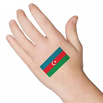 Azerbaijan Flag Design Water Transfer Temporary Tattoo(fake Tattoo) Stickers NO.12729
