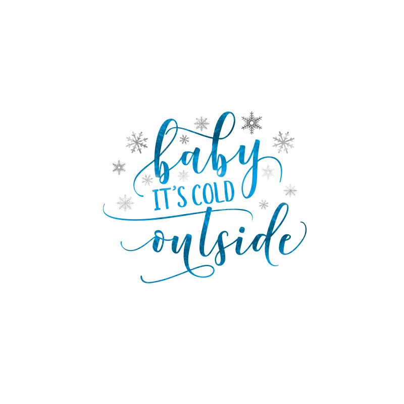 Baby, It's Cold Outside Metallic Design Water Transfer Temporary Tattoo(fake Tattoo) Stickers NO.12626