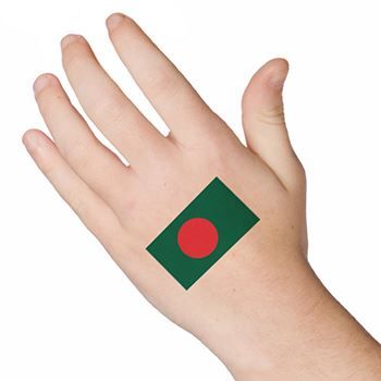 Bangladesh Flag Design Water Transfer Temporary Tattoo(fake Tattoo) Stickers NO.12707