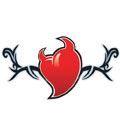 Barbed Heart with Devil Horns Halloween Design Water Transfer Temporary Tattoo(fake Tattoo) Stickers NO.13224