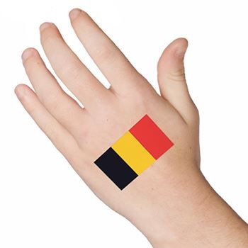 Belgium Flag Design Water Transfer Temporary Tattoo(fake Tattoo) Stickers NO.12716