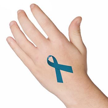 Blue Awareness Ribbon Design Water Transfer Temporary Tattoo(fake Tattoo) Stickers NO.12978