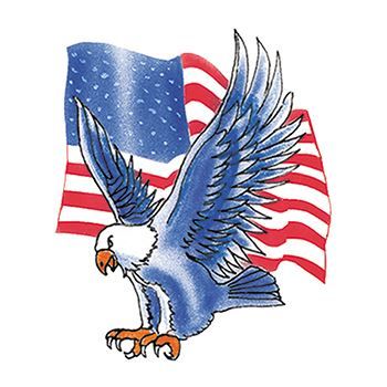 Blue Eagle with Flag Design Water Transfer Temporary Tattoo(fake Tattoo) Stickers NO.12728