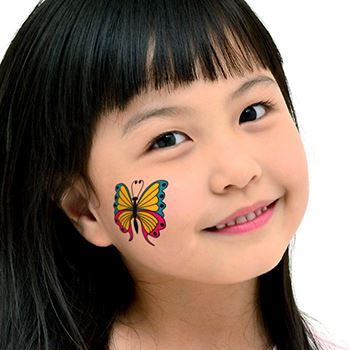 Blue, Yellow & Pink Butterfly Design Water Transfer Temporary Tattoo(fake Tattoo) Stickers NO.13728