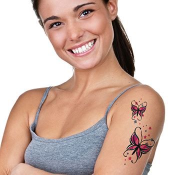 Butterflies and Stars Design Water Transfer Temporary Tattoo(fake Tattoo) Stickers NO.13734