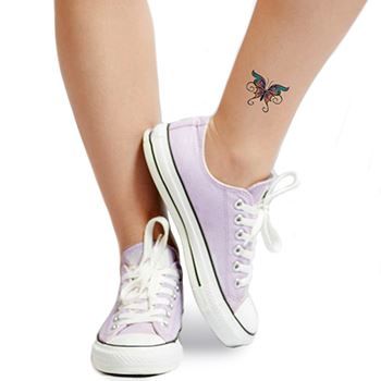 Butterfly with Swirls Design Water Transfer Temporary Tattoo(fake Tattoo) Stickers NO.13752