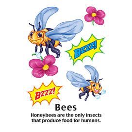 Cartoon Beess Design Water Transfer Temporary Tattoo(fake Tattoo) Stickers NO.13729