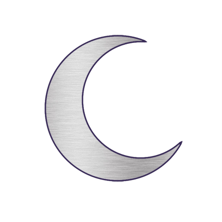 Chrome Crescent Moon (Large) Design Water Transfer Temporary Tattoo(fake Tattoo) Stickers NO.12641