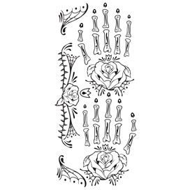 Day of the Dead Skeleton Hand Design Water Transfer Temporary Tattoo(fake Tattoo) Stickers NO.13366