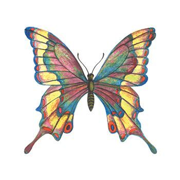 Detailed Stained Glass Butterfly Design Water Transfer Temporary Tattoo(fake Tattoo) Stickers NO.13828