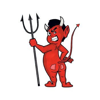 Devil with Pitchfork Design Water Transfer Temporary Tattoo(fake Tattoo) Stickers NO.13154