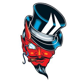 Small Devil with Top Hat Design Water Transfer Temporary Tattoo(fake Tattoo) Stickers NO.14983