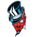 Devil With Top Hat Design Water Transfer Temporary Tattoo(fake Tattoo) Stickers NO.13296