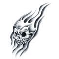 Flame Skull Design Water Transfer Temporary Tattoo(fake Tattoo) Stickers NO.13385