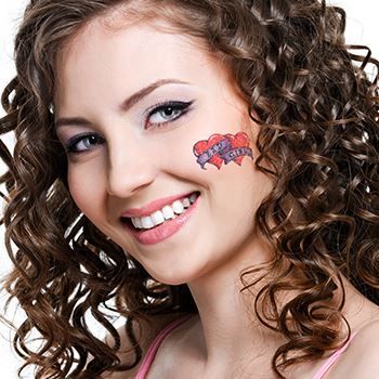 Glitter Bad Girl Hearts Design Water Transfer Temporary Tattoo(fake Tattoo) Stickers NO.14302