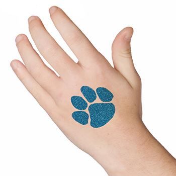 Glitter Blue Paw Print Design Water Transfer Temporary Tattoo(fake Tattoo) Stickers NO.14330