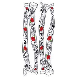 Glitter Day of the Dead Red Rose Arms Design Water Transfer Temporary Tattoo(fake Tattoo) Stickers NO.12456