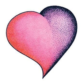 Glitter Purple and Pink Heart Design Water Transfer Temporary Tattoo(fake Tattoo) Stickers NO.14370