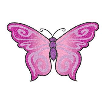 Glitter Purple Butterfly Design Water Transfer Temporary Tattoo(fake Tattoo) Stickers NO.14372