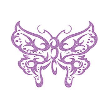 Glitter Purple Tribal Butterfly Design Water Transfer Temporary Tattoo(fake Tattoo) Stickers NO.13813