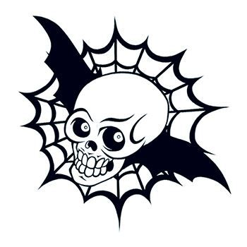 Glow in the Dark Black Bat Skull Design Water Transfer Temporary Tattoo(fake Tattoo) Stickers NO.14439