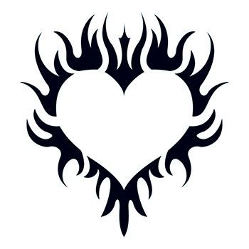 Glow in the Dark Flaming Heart Design Water Transfer Temporary Tattoo(fake Tattoo) Stickers NO.14442
