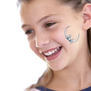Glow in the Dark Moon and Stars Design Water Transfer Temporary Tattoo(fake Tattoo) Stickers NO.14398