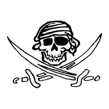 Glow in the Dark Skull and Swords Design Water Transfer Temporary Tattoo(fake Tattoo) Stickers NO.13360