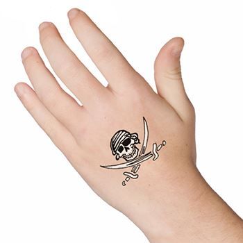 Glow in the Dark Skull and Swords Design Water Transfer Temporary Tattoo(fake Tattoo) Stickers NO.14412