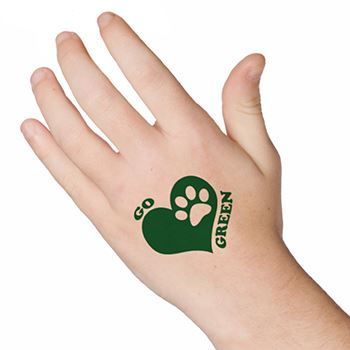 Go Green Paw Design Water Transfer Temporary Tattoo(fake Tattoo) Stickers NO.13131