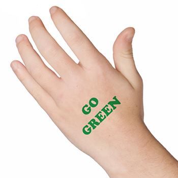 Go Green Text Design Water Transfer Temporary Tattoo(fake Tattoo) Stickers NO.13135