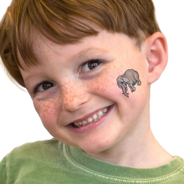 Gray Elephant Design Water Transfer Temporary Tattoo(fake Tattoo) Stickers NO.13681