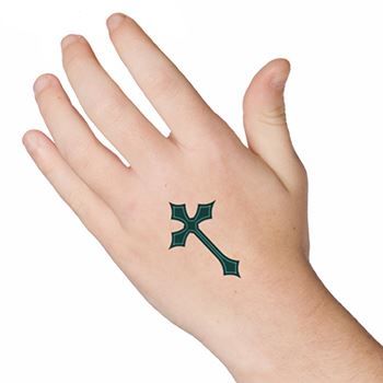 Green Celtic Cross Design Water Transfer Temporary Tattoo(fake Tattoo) Stickers NO.11929