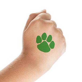 Green Paw Print Design Water Transfer Temporary Tattoo(fake Tattoo) Stickers NO.13138