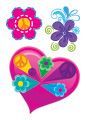 Heart and Flowers Design Water Transfer Temporary Tattoo(fake Tattoo) Stickers NO.13445