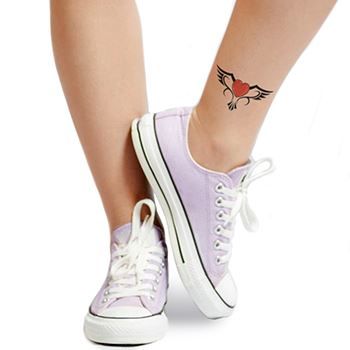 Heart Flying with Wings Design Water Transfer Temporary Tattoo(fake Tattoo) Stickers NO.12212
