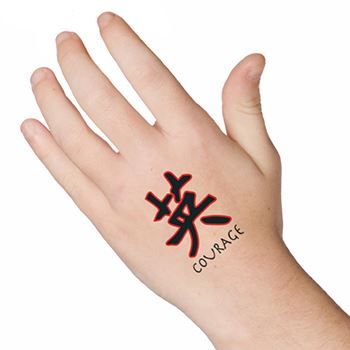 Kanji Courage Design Water Transfer Temporary Tattoo(fake Tattoo) Stickers NO.11941