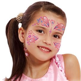 Kid Princess Butterfly Face Design Water Transfer Temporary Tattoo(fake Tattoo) Stickers NO.13790