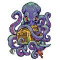 Kids Octopus With Chest Design Water Transfer Temporary Tattoo(fake Tattoo) Stickers NO.13303
