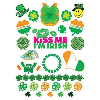 Kiss Me I'm Irish Design Water Transfer Temporary Tattoo(fake Tattoo) Stickers NO.13406