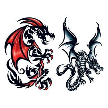 Leviathan Dragons Design Water Transfer Temporary Tattoo(fake Tattoo) Stickers NO.11987