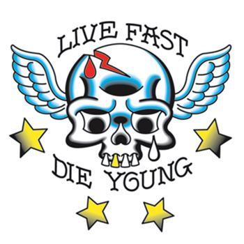 Live Fast Die Young Design Water Transfer Temporary Tattoo(fake Tattoo) Stickers NO.13262